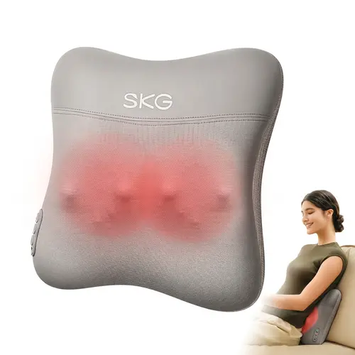 SKG Cordless Battery Operated Massage Device, 4D Deep Tissue Muscle Massager with Dual-Sided Heat for Shoulder Pain Relief & Low Back Pain Relief, Portable Gifts for Parents,back to school,back to school haul