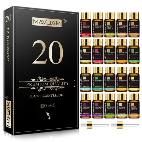 MAY JAM 20pcs Aromatherapy Essential Oil Set for Home Fragrance, Air Freshener, Aroma Diffuser, Perfume, Candle, Soap, Scent Gifts, Aromatic Sage,valentine gifts