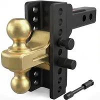 TYT Adjustable Truck Trailer Hitch for 2.5" Receiver, 6" Drop/Rise Tow Hitch with Dual Balls (2" & 2-5/16"), Compatible with Heavy-Duty Trailer Systems up to 22,000 lbs