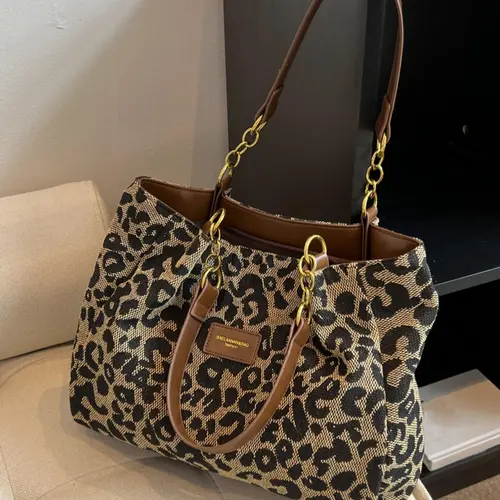Women's Random Leopard Print Everyday Shoulder Bag, Casual Fashion Bag, Style Large Capacity Tote Bag for Work & Daily Used, Personalized Trendy All-match Underarm Bag