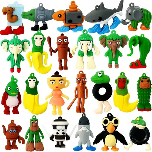 24 pieces of Italian Brainrot toys Tralalero Tralala action figures 2.5 inches children's toys funny animal unique keychain decorations cute and humorous personalized desktop accessoriesl