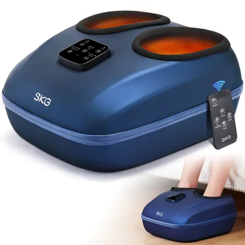SKG Foot Massager with Heat and Remote, Upgrade Electric Feet Massager for Plantar Fasciitis Pain Relief, 3 Levels Compression Massage for Neuropathy Plantar Fasciitis, Up to Size 13 Home Office Use,back to school,back to school haul