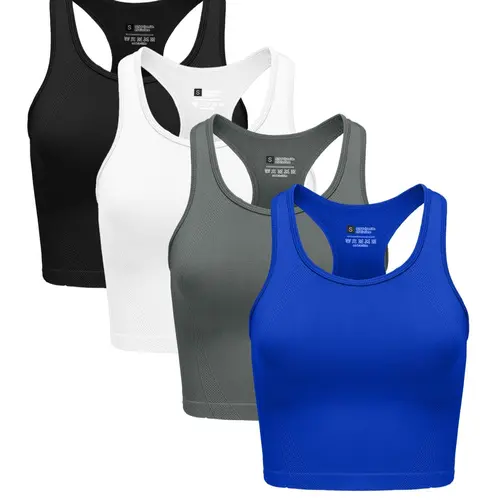 Women's Yoga Sports Vest Set, Quick-Dry High-Elastic Dry Fit Stretch Running Top, Athletic Fitness Top, Bare-Skin Feel, Plain Design, All-Season Sportswear, Fitness Apparel