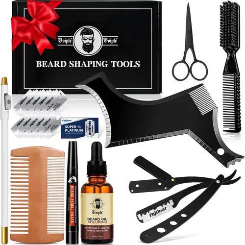 Beard Shaper Kit for Men – Professional Beard Styling & Grooming Tools | The Perfect Gift for Boyfriend, Husband