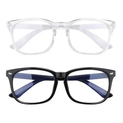 Unisex Polycarbonate Rectangular Frame Blue Light Glasses - 99% Blue Light Blocking, UV Protected, Anti-Eyestrain, Anti-Glare for Computer Gaming, Office Use | SpringStatements Sun Protective Eyewear