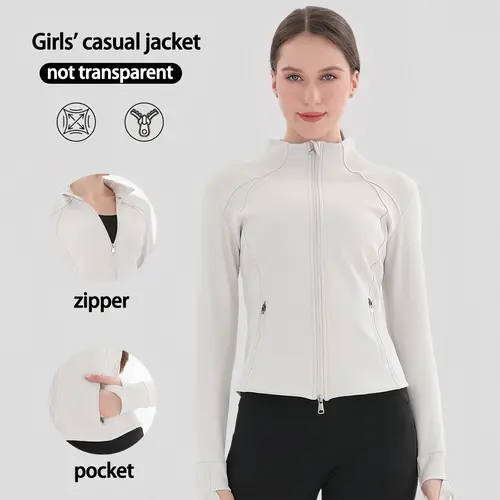 Upgraded Multi-Functional Sports Jacket Dual-Zipper Design Breathable Quick-Drying Anti-Wrinkle Versatile for Daily Wear Energetic Companion Outdoors New Spring Thin Fleece Jacket