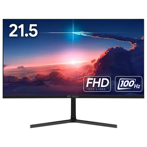 CRUA 22-Inch Flat FHD 1920x1080 75Hz VA Panel Gaming Monitor - Sleek Design, Narrow Bezels, 120% sRGB, Blue Light Filter, Wide Viewing Angle, VESA Mounts, Wall Mountable, VGA-HDMI Dual Ports, White for PC/Laptop Work & Gaming