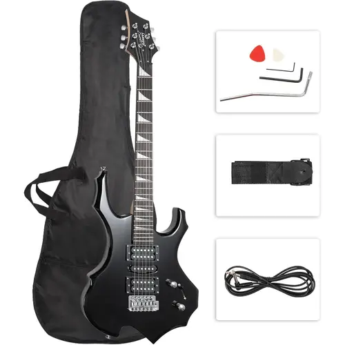 Glarry Fire-Style Electric Guitar Kit - Basswood Body, Maple Frets, Humbucker Pickups, Tremolo Arm, 5-Way Switch, Strings, Amplifier Wire, Volume Control, Nut Width Specs & Accessories Pack - Beginner Teen Boy Christmas Gift