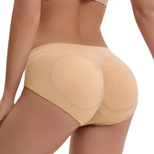 Women's High-Angle Underwear Panties Seamless Smooth Triangle Design Shapewear with Sponge Pads & Hip Lift, Abdominal Control Shaping Fabric, Breathable Elastic Material Fit
