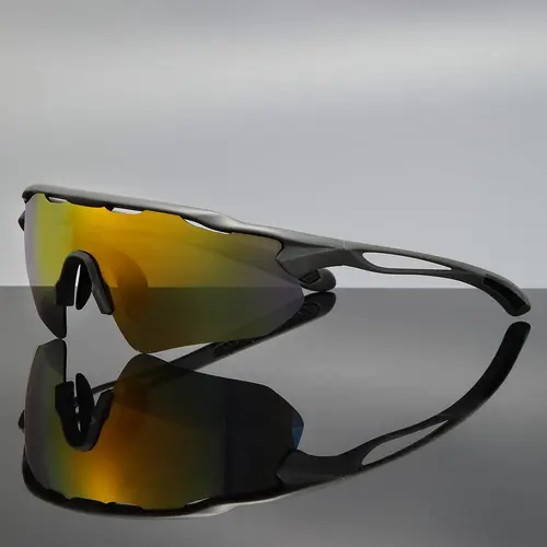 Unisex Hollow Out Design Sporty Sunglasses, Windproof UV Protection Sunglasses, Athletic Sunglasses for Cycling Driving Fishing