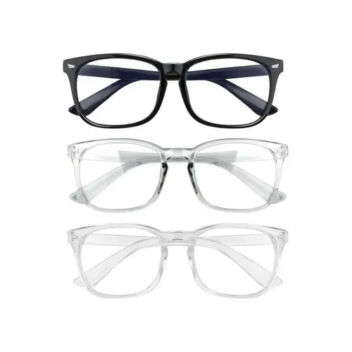 Stylish Unisex Bluelight Glasses - Lightweight Eyewear, Sturdy Resin Polycarbonate HD Amber Tint Lenses, 2026 Anti-UV Protection Anti-Glare, Digital Eye Strain Relief for Gaming & Office Work, Ultimate Glasses Kit, Women's Accessories