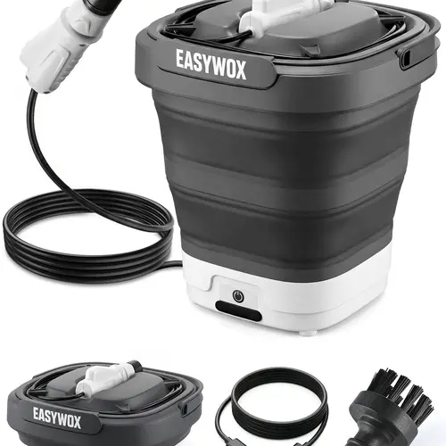 Premium Quality, Insanely Cheap! EasyWox Portable Electric Pressure Washer with 3.2 Gal Tank, 4-in-1 Nozzle, Max 1200 PSI Foldable Cordless Power Washer, Type-C Charging, Portable Water Sprayer for Camping, Bike, Pet, Garden, Car Wash Summervibes