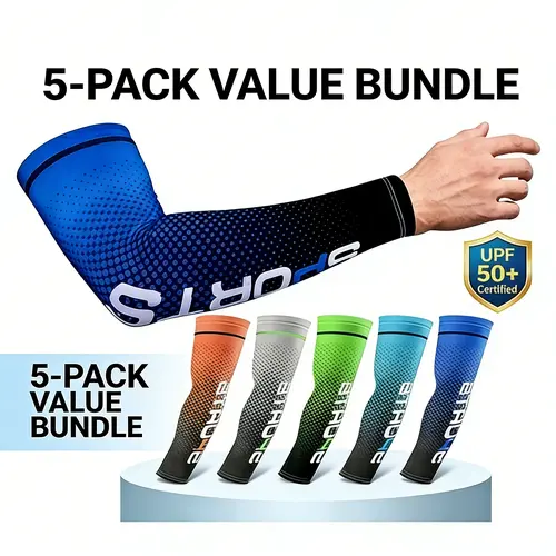 5 Pairs UV-Protection Arm Sleeves, Easy to Wear Summer Sports Accessory for Beach, Hike, Park - Keep You Cool, Practical Outdoor Gear, Stay Cool