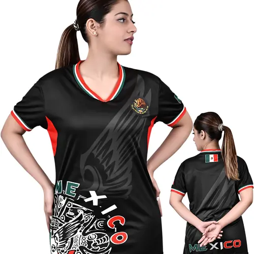 Fox & Fury Men's & Women's Mexico Fans Inspired Soccer Jersey with Ribbed Collar Latina Jersey camisa de unisex fit