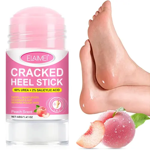 40g Peach Flavor Scent Foot & Hand Cream Stick, Intensive Foot Care, Cracked Heel Repair, 1 Count Deep Moisturizing Hydrating Exfoliating Hand Cream, Hand Lotion for Dry Cracked Hands, Body Lotion for Women and Men, Moisturizer, Hand Feet Cream