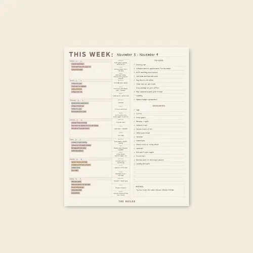 Weekly Fridge Calendar, Household The Dailee Planner - Weekly Planner with Daily Reminders, At-A-Glance View for Office Stationery & Personal Organisation