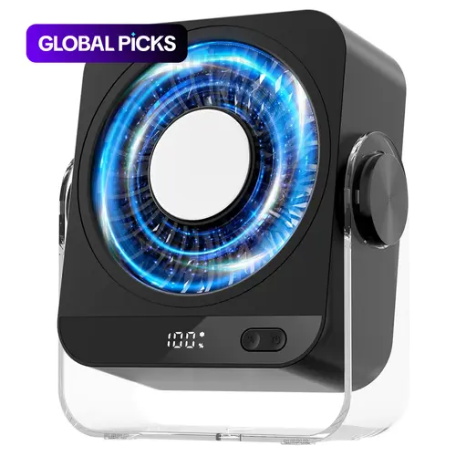 USB Rechargeable Table Fan, Powerful Airflow, Compact Tabletop Cooling Fan, 130° Adjustable Tilt, 1-199 Speed Levels, Portable Desktop Air Circulator Fan for Personal Home, Office & Kitchen Use