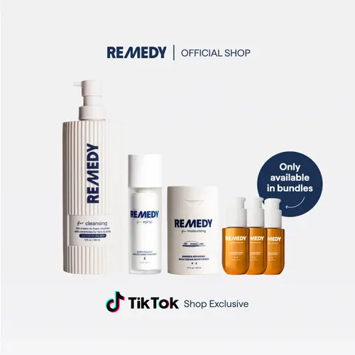 REMEDY SCIENCE Ultimate Healthy Aging Clinical Protocol - Daily Moisturizer, Cleansing Cream, Hydrating Gel for Anti-Aging Care