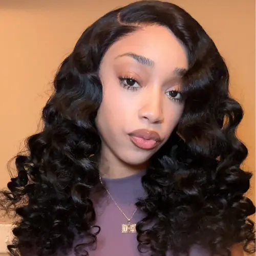 [Loose Deep Wave 13X4 ] Menglle 200% Density Brazilian 13X4 Deep Wave Lace Frontal Drawstring Wigs Human Hair Pre Cut Lace Glueless Bounce Wand Curly Wig Natural Hairline Beginner Friendly#tiktokshopbacktoschool