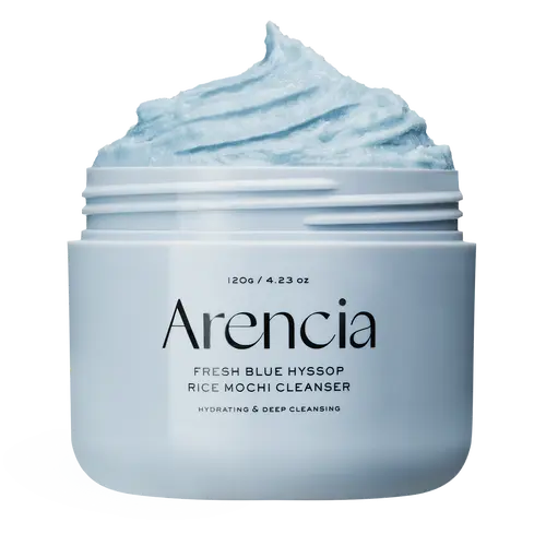 Fresh Blue Hyssop Rice Mochi Cleanser - Rice & Hyssop, Gentle Exfoliating & Pore Purifying Foaming Cleanser for Oily, Combination Skin, 120g (4.23 oz)