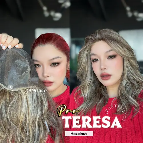 JBEXTENSION 18 Inches Pre-Cut 13X6 Free Part Snowflake Lace Frontlace Glueless Wig TERESA PRO【BENDY EAR TABS】