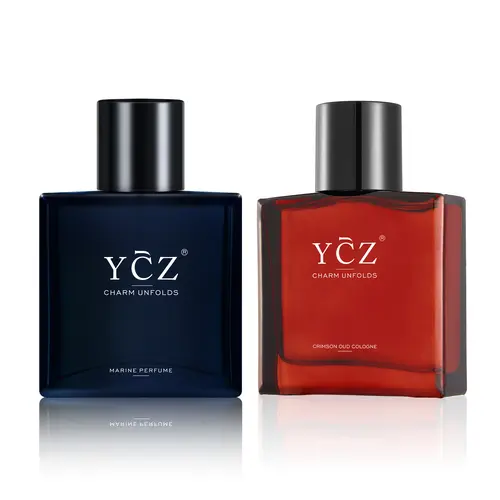 [YCZ] Men's Cologne Duo Gift Set - 2x1.7 fl oz Long-Lasting Eau de Parfum (Aromatic Marine & Spicy Woody Notes) - Chemical Free, Daily Wear, Cool Gifts for Guys, Men's Stuff, Single Item, Signature Scent Beauty Product, 3 To 3.9 Fl Oz