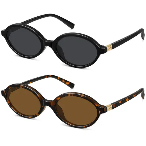 【SummerVibes】WOWSUN Retro Oval Sunglasses Womens Trendy Sun Glasses Sunnies UV400 Protection Sunglasseswomen Sunglasswomen