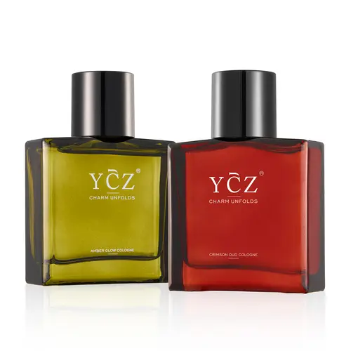 [YCZ] Amber & Oud Gentleman EDP Duo Set 1.7oz | Amber Glow Fruity Chypre & Crimson Oud Spicy Oriental | Elegant Masculine Scent | Long-lasting Men's Eau de Parfum for Daily Wear & Business Occasions | Vegan & Cruelty-Free
