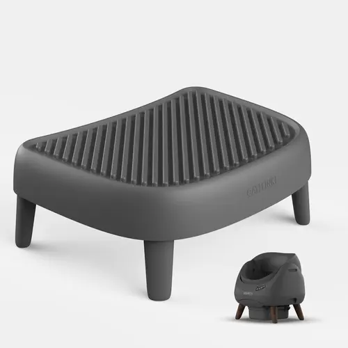 CATLINK Scooper Open-X Litter Ramp & Step, PP Plastic Design, Assists Kittens/Seniors, Prevents Litter Scatter, Immersible for Water Clean, Immerse To Deepclean, Easy Access