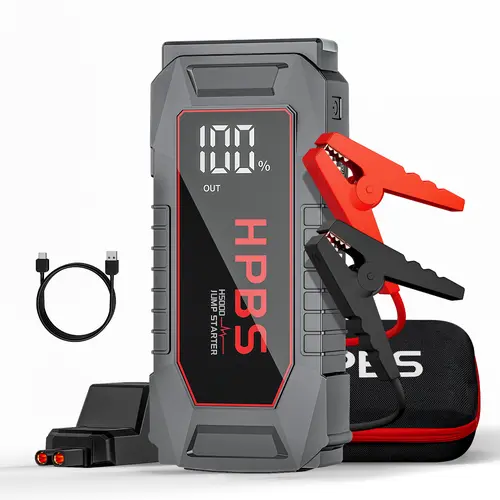 HPBS 5000A Portable Car Jump Starter with 3'' LCD display and Power Bank, Car Battery Booster for 12V Vehicles, Start Dead Battery for Cars,SUVs,Motorcycles, Trucks,With Emergency LED Light, Father's Day Gift for Men, Car Accessories, Men's Accessories