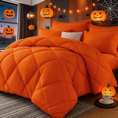 7pcs Comforter Set,Microfiber Filling, Summer & Lightweight & Soft & Luxurious , Full/Queen/King size, 1 Quilt + 1 Flat Sheet + 1 Fitted Sheet + 2 Pillowcases + 2 Pillow Shams,  Hotel Quality Machine Washable, Must-Have Bedding For Bedroom #Summervibes
