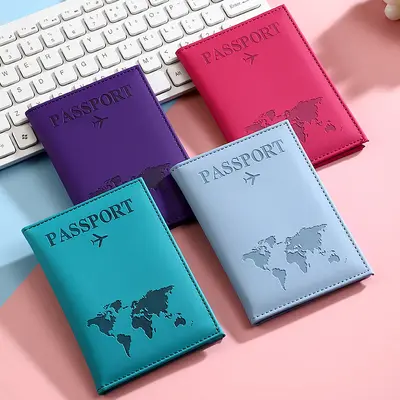 PU Leather Passport Cover – Durable Travel Holder with Card Slots, Protective Organizer Case for Passport, ID & Travel Essentials,UU