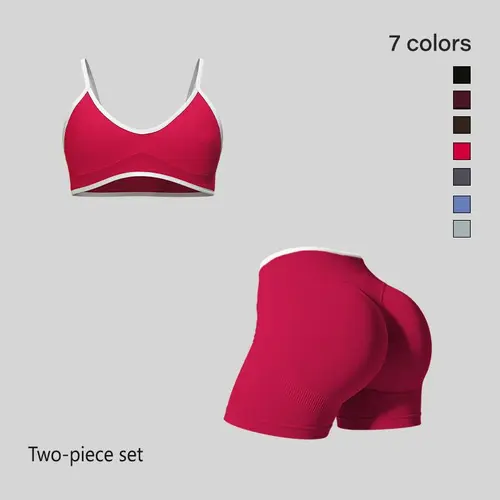 NVWA Women's Summervibes 2-Piece Workout Set, Sleeveless Color-Block Tank Top & High-Waisted Above-the-Knee Yoga Shorts, Breathable Skin-Friendly Fabric , Ideal for Summer Yoga & Pilates Outdoor Fun,summervibes Fitness Outfits Yoga Activewear