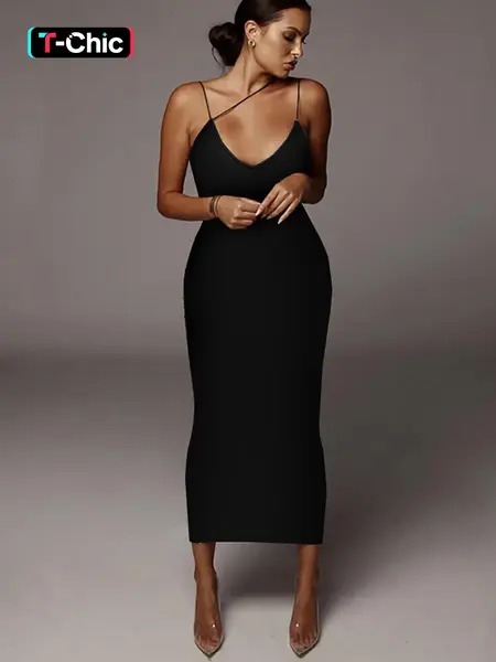 Women's All Over Leopard Print Asymmetrical Cami Dress, Elegant Party Apparel Sleeveless Spaghetti Strap Bodycon Dress for Party Club Night Out, Ladies Summer Clothes, Midi Dress