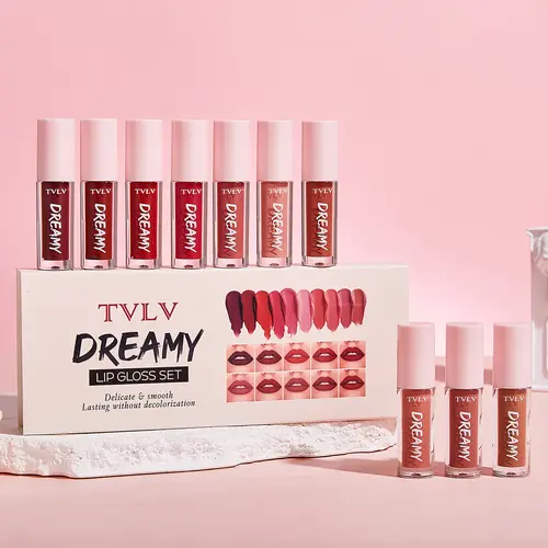 Dreamy Glossy Liquid Lip Stain - Moisturizer with Hydration, Long-Lasting, Waterproof, Transfer-Proof Makeup, Non-Stick Cup, 10 Options, Lip Care Cosmetic