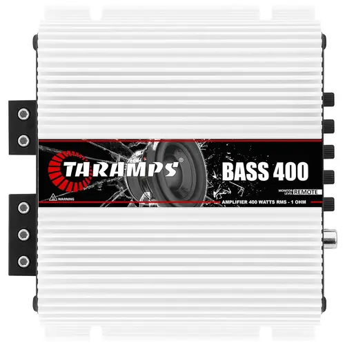 Taramps BASS 400 1 Channel Amplifier 400 Watts RMS, Monoblock, Crossover, Bass Boost, RCA/High Level Input, Class D, Car Audio, Monitor Level Remote/M1 Led Monitor, Great for Subwoofers