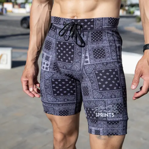 Sprints Men's Running Gym Shorts, Compression Shorts, Half Tights, Bottoms, Performance Joggers, Compression Pants, Pockets, Gel Storage, Marathon Training, Anti-Chafe, Breathable Running Gear
