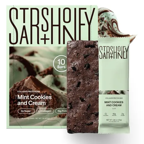 Stars + Honey | The Protein Bar – Mint Cookies and Cream - All natural ingredients. Gluten Free, Dairy Free, Soy Free and no sugar alcohol sweeteners.