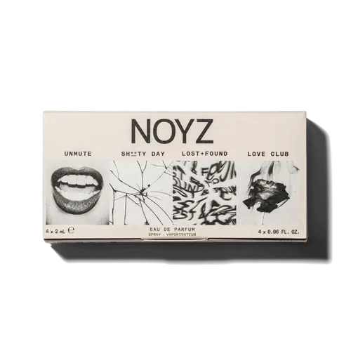 NOYZ Fragrance Discovery Kit - Iconic Eau de Parfum Spray Samples: Unmute, Love Club, Lost + Found, and Sh**ty Day