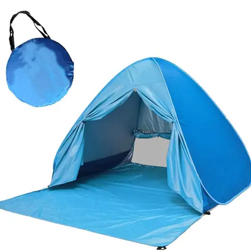 Pop Up Beach Tent – for 3-4 Person UPF 50+ UV Sun Protection Beach Shade Pop Up Sun Shelter with Carry Bag and Tent Stakes for Beach, Park, Camping (X-Large)