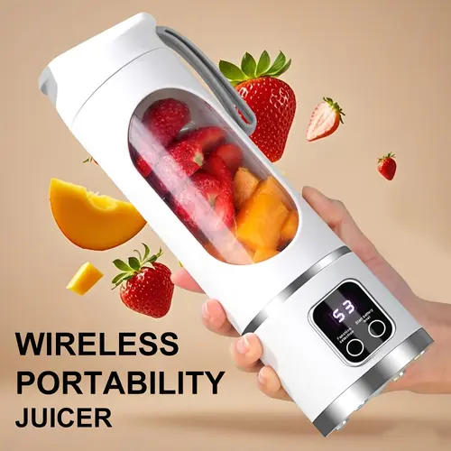 New Portable Cordless Blender - USB Rechargeable Mini Juicer, 3 Modes, Digital Display, 12-Blade, 15.22oz, Easy Clean, Ideal for Travel Users for Juice Blending On-the-Go,back to school,back to school haul