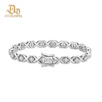 Delzzad 14K Gold-Plated XOXO Infinite Bracelet Eternal Hugs Tennis Bracelet Synthetic Moissanite Bracelet Jewelry Perfect Birthday Engagement Wedding Anniversary Christmas Valentine's Day Mother's Day Gifts