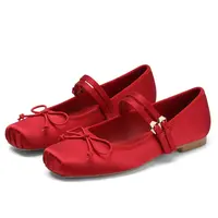 EROCALLI Women’s Classical Chic Mary Jane Shoes - Round-Toe Flat Heel Lightweight Rubber Ballet Flats with Adjustable Buckle Strap, Bow, Comfortable Footwear for Casual, Party Occasions