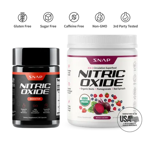 Snap Supplements - Nitric Oxide Beets + Nitric Oxide Booster 60ct Bundle - Natural Supplements