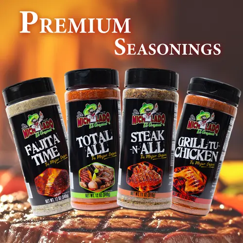 BEST Seasonings 4PK - Sr. Michelado - Fajita Time, Total All, Steak-n-All, Grill tu Chicken Seasoning Bottle Spice Flavor powder seasoning