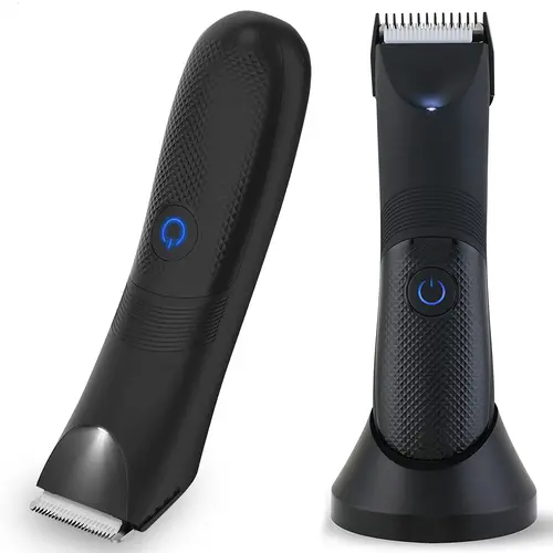 Body Trimmer for Men - IPX7 Waterproof Ball Trimmer w/Light & Ceramic Blade, Body Groomer for Pubic/Body/Groin Grooming, Electric Razor Shavers, USB-C Charging, No Nicks, Gifts for Him Dad