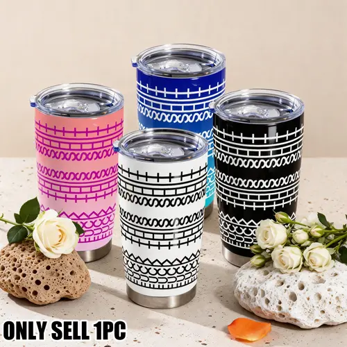 20 Oz Stainless Steel Hidden Message Tumbler, Leakproof Vacuum Insulated Tumbler, Insulated Drinkware, Funny Sarcastic Coffee Mug for Coworkers & Work Besties, Gift Idea for Women & Men, Black, "I'm Fine" Message Design