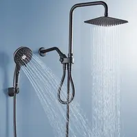 Ryamen Dual Shower Head | 8" Rainfall + Handheld | Adjustable Height | High Pressure | Luxury Standing Showers