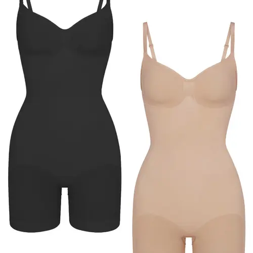 Women's Solid Scoop Neck Seamless Sculpting Figure Flattering Fit Shapewear Cami Romper, Casual Tummy Control Butt Lifting Shapewear Bodysuit Underwear, Ladies Clothes for Indoor Outdoor Wear, Body Shaping Underwear, Womenswear