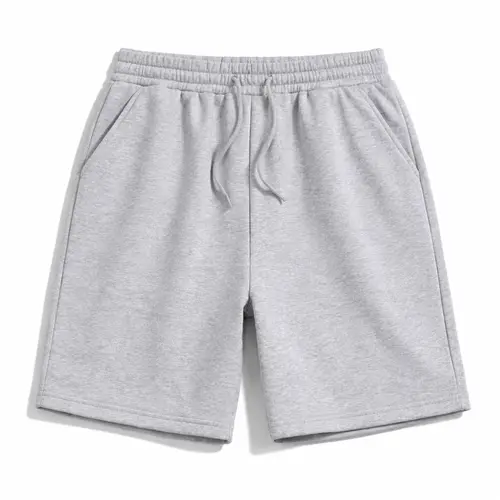 Men's Solid Color Casual Knit Straight Leg Shorts - Drawstring Waist for Everyday Outings, Menswear Bottoms Essential, Men's Shorts